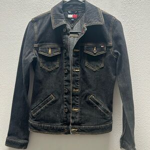 Tommy Jeans size S/P black denim jeans jacket. Original buttons.Fantastic cond.